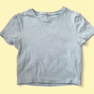 Light Blue Kids Ribbed T-Shirt